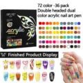 72 Color Dual Head Acrylic Marker Set DIY Nail Art Painting Pens Colored Pencils - 36 Pieces (72 Colors)