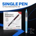 Set de Bolígrafos Roller Tinta Líquida 0.5mm Punta de Aguja Secado Rápido Oficina - 0.5mm / Azul