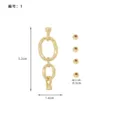 Conjunto de cierres y conectores de perlas de joyería DIY de cobre chapado en oro - Cierre Doble Ovalado Lleno de Oro 14K 1#