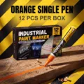 Industrial paint marker 12pcs set waterproof metal tire glass touch up pen orange color - Orange