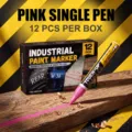 Industrial paint marker pen pink 12 pcs set waterproof quick dry metal glass tire marking tool - Pink