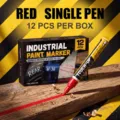 Industrial red paint marker pen waterproof quick-drying touch-up pen for metal wood glass 1pc - Red