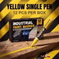 Industrial yellow paint marker pen set, waterproof touch-up pen for metal, wood and concrete. - Yellow