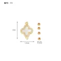 Conector de joyería perla trébol bañado en oro DIY pulsera collar hecho mano - Cierre de Trébol con Strass y Nácar Dorado 11#