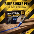 Industrial paint marker pen, waterproof permanent marker for metal, wood, glass, blue color. - Blue