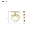 Conector de joyería con cierre OT de corazón dorado y cuentas diagrama de especificaciones. - Cierre OT Corazón Brillante 24#