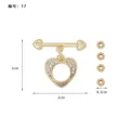 Cierre OT de corazón chapado en oro DIY pulsera collar componente accesorio 2cm - Cierre OT Corazón con Strass 17#