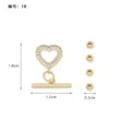 Conjunto de componentes de joyería DIY con cierre OT de corazón chapado en oro y cuentas collar. - Cierre OT Corazón Pavé Strass 18#