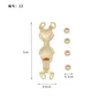 Conector de cierre OT de joyería DIY bañado en oro con bonito diseño de osito para pulseras. - Cierre de Doble Fila con Lazo de Doble Bucle 22#