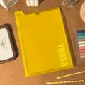 A4 tragbarer Dokumentenordner durchsichtige Aktenmappe wasserdichter Büro Schreibwaren Organizer. - Käsegelb