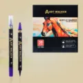 Dual-tip acrylic marker pen set with 36 vibrant colors for art drawing and DIY crafts. - Color 36