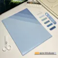 Blauer A4 Fächermappe Ordnungsmappe mit 6 Fächern für Dokumente und Schulpapiere groß. - Farbverlauf Blau (1 Stk / 6 Fächer) / Verlauf Blau
