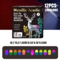 Dual-tip metallic acrylic marker set 12 pcs 24 colors waterproof painting art supply - Set of 12 Pens 24 Colors