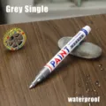Rotulador de pintura gris unico punta fina impermeable permanente para retoque de neumaticos. - Plateado