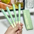 Σετ στυλό gel σε παστέλ πράσινο χρώμα με τέσσερα τεμάχια και κουτί, για ομαλή γραφή. - Trihromo Patima / 4 Τεμάχια/Συσκευασία / Πράσινο