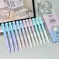 Σετ χρωματιστά στυλό τζελ 0.5mm μαύρο μελάνι γρήγορο στέγνωμα σχολικά χαριτωμένη γάτα - Ανασυρόμενο 4 Χρωμάτων / Κιτ Δώδεκα Τεμαχίων