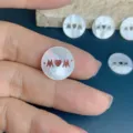 Natural white shell MOM hollow pendant DIY jewelry connector bracelet making component - MOM Double Hole Connector
