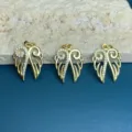 Gold rhinestone wing charm detail closeup for DIY necklace and earring accessories - Wing Style