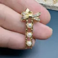 Exquisite zircon bow pearl pendant detail, stylish DIY necklace jewelry accessory. - Bowknot Style (C) / Pendant Only