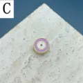 Perlina rotonda smalto malocchio ciondolo dorato per braccialetto collana gioielli DIY - Lettera C