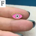 Perle Oeil Mauvais Marquise Emaille DIY Bijou Accessoire Rose Mignon Elegant Style - 14*8.5mm / Rose