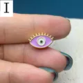 Pendentif perle marquise mauvais œil, accessoire de bijoux DIY émaillé double face. - 14*8.5mm / Violet