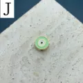 Perle lâche émaillée œil maléfique vert rond pour bracelet de mode DIY accessoires de bijoux - Lettre J