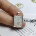 Ciondolo cuore sacro in madreperla naturale con montatura in argento 925 per gioielli - Ciondolo Solo (Senza Catena) (Sacro Cuore)