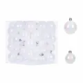 54 Pzs Bolas de Navidad Irisadas Juego de Adornos de Bolas de Plastico 4cm 5cm - Paquete de 54 pzas / Blanco AB