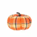 Decorazione di zucca in tessuto scozzese per Halloween e festa del Ringraziamento. - Arancione