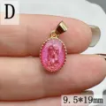 Guadalupe hanger geëmailleerd DIY sieraden accessoires 9,5x19mm roze ovale bedel component - Letter D