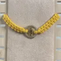 Bracciale Corda Intrecciata Zircone Guadalupe Oro Regolabile Elegante Boho Donna - Giallo