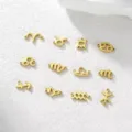 12 simboli zodiaco ciondoli doppio foro acciaio inossidabile placcato oro 18k charms - Set completo di 12 segni zodiacali / Kit da 12 Pezzi / Oro