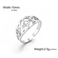 Stainless steel Celtic knot open ring, 10mm width, ethnic style fashion jewelry accessory. - Style 1 / Steel