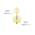 Gold lotus flower chakra pendant and OM symbol DIY jewelry making accessory components - Combination Pendant / Pendant Only (Without Chain) / Gold