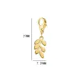 Gold stainless steel leaf pendant with lobster clasp, perfect for DIY jewelry making accessories. - Leaf Pendant Style (SS2023021301) / 27MMx7.29MM / Gold - Leaf Pendant
