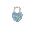 Colgante de candado en forma de corazón plateado con cristales azules y estrella DIY. - Acero-Azul