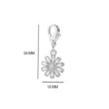 Edelstahl Gänseblümchen Anhänger mit Karabinerverschluss für DIY Schmuck, Größe 24x10mm. - Gänseblümchen-Anhänger in Stahlfarbe