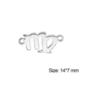 Ciondolo connettore segno zodiacale Vergine in acciaio inossidabile per gioielli 14x7mm - Virgo / Pezzo Singolo / Colore acciaio