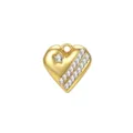 Colgante de Corazón de Circonita de Acero Inoxidable Chapado en Oro 18K Accesorio DIY - Circón Blanco / Dorado