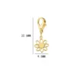 Gold stainless steel flower charm pendant with lobster clasp for DIY jewelry making 9.5x22.6mm - Daisy Pendant Type A Style (SS2023021301) / 22.6MMx9.5MM / Gold - Daisy Pendant Style A