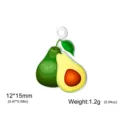 Stainless steel avocado pendant cute fruit charm for DIY jewelry making 12x15mm 1.2g - Avocado / Steel