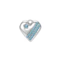 Colgante de corazón de acero inoxidable con circonitas azules, perfecto para joyas DIY. - Diamantes de imitación azules / Color acero
