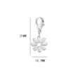 Edelstahl Blumen Anhänger mit Karabinerverschluss für DIY Schmuckherstellung 21mm Silber - Gänseblümchen-Anhänger Typ B Stil (SS2023021301) / 21MMx10.7MM / Stahlfarben - Gänseblümchen-Anhänger Modell B