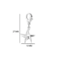 Edelstahl Seestern Anhänger Karabinerverschluss DIY Schmuck Zubehör Größe 27x13mm - Seestern-Anhänger in Stahlfarbe