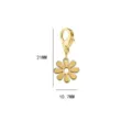 Edelstahl goldene Blumen Anhänger Charm mit Karabinerverschluss für DIY Schmuckzubehör. - Gänseblümchen-Anhänger Typ B Stil (SS2023021301) / 21MMx10.7MM / Gold - Gänseblümchen-Anhänger Modell B