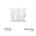 Edelstahl Gye Nyame Anhänger Afrikanischer Ethno Schmuck DIY Charm Accessoire 30x27mm - Anhänger - Stahlfarben (Lebensmittelechter 304 Edelstahl)
