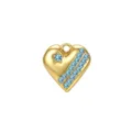 Colgante de corazon de acero inoxidable chapado en oro 18K con circonitas azules para DIY - Diamantes de imitación azules / Dorado