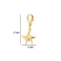 Stainless steel starfish pendant charm with lobster clasp for DIY jewelry making - Gold Color Starfish Pendants
