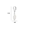 Edelstahl Feder Anhänger mit Karabinerverschluss, 21mm grosse Schmuck Zubehörteil. - Federanhänger-Stil (SS2023021301) / 21MMx4MM / Stahlfarben - Feder-Anhänger